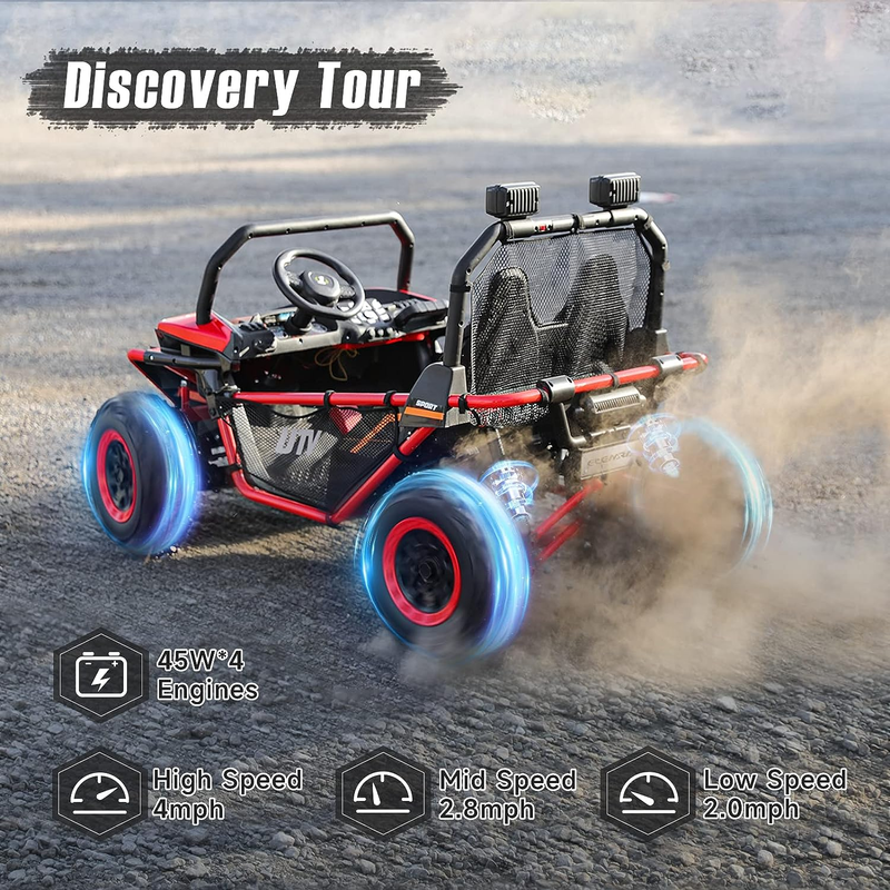 Load image into Gallery viewer, Off-Road UTV Electric Car for Kids - 2 Seater Ride-On Toy with 12V Battery Power - 4WD Vehicle
