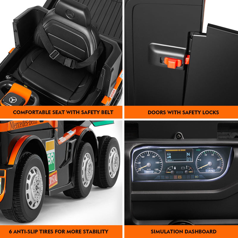 Load image into Gallery viewer, 12V10AH Battery Kids Ride On Truck with Swing, Trailer, LED, MP3, and Bluetooth RC Features
