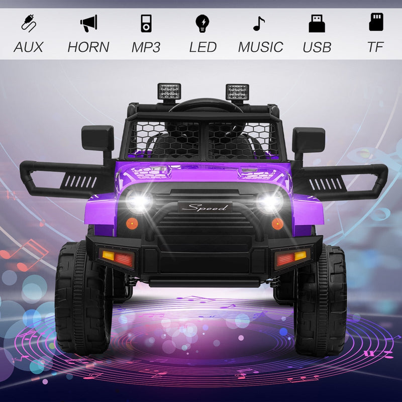 Load image into Gallery viewer, 12V Kids Ride-On Truck with Power Wheels, LED Lights, and Parental Remote Control
