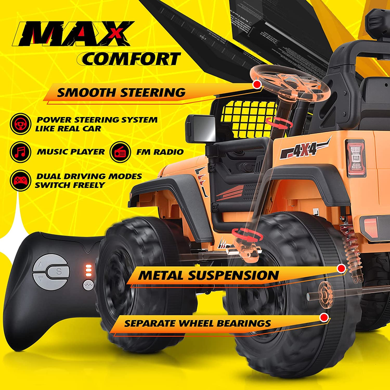 Load image into Gallery viewer, XXL 4X4 Battery-Powered 2-Seater 4WD Kids Electric Vehicle - 24V MAX Ride-On Truck
