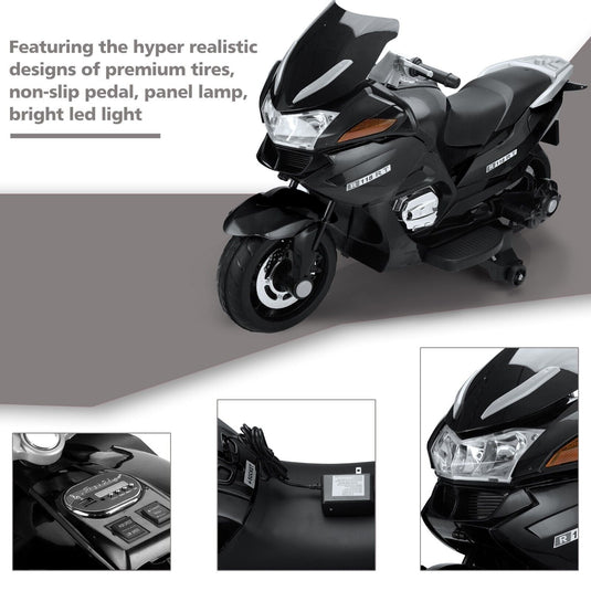 TOBBI 12V Kids Electric Motorcycle with Training Wheels - Dirt Bike Motorbike for Young Riders