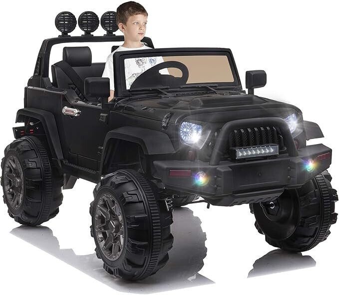 Load image into Gallery viewer, 12V Electric Ride-On Pickup Truck for Kids with 3 Speeds and Remote Control, Black
