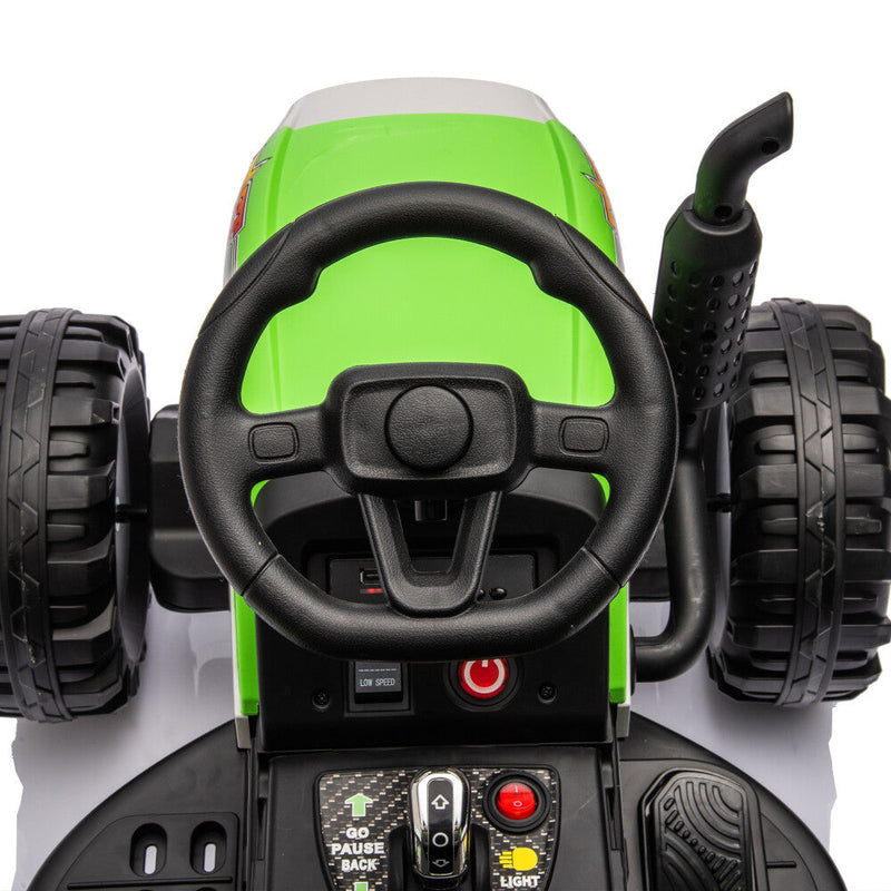 Load image into Gallery viewer, 24V Battery-Powered Electric Ride-On Tractor with Trailer Toy
