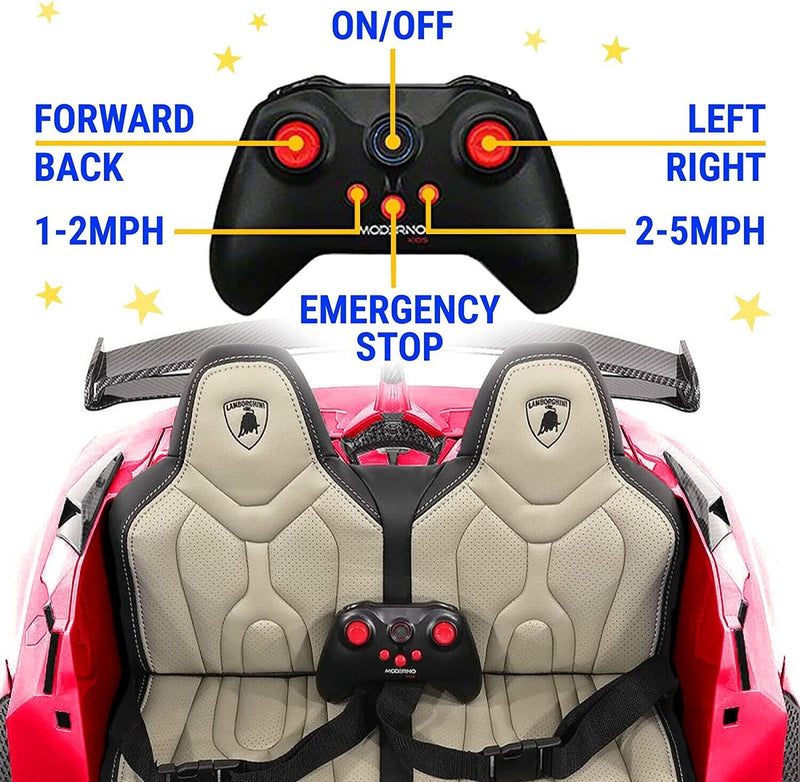 Load image into Gallery viewer, Lamborghini Aventador Kids Car - Two Seater Ride-On Vehicle with Remote Control
