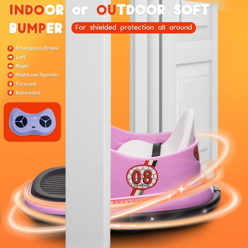 Load image into Gallery viewer, 6V Kids Ride-On Bumper Car with Remote Control, 360° Spin and Flashing Lights for Toddlers
