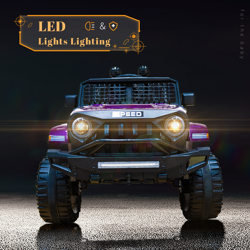 Load image into Gallery viewer, 12V Kids Ride-on Truck with Parental Remote Control and LED Lights - Purple
