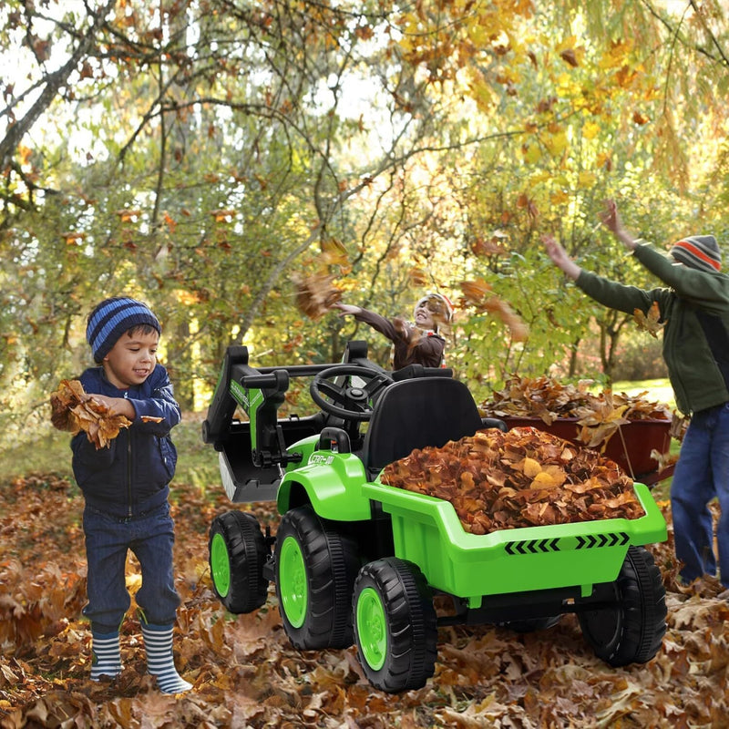 Load image into Gallery viewer, 12V Electric Ride-On Excavator with Detachable Trailer and Remote Control
