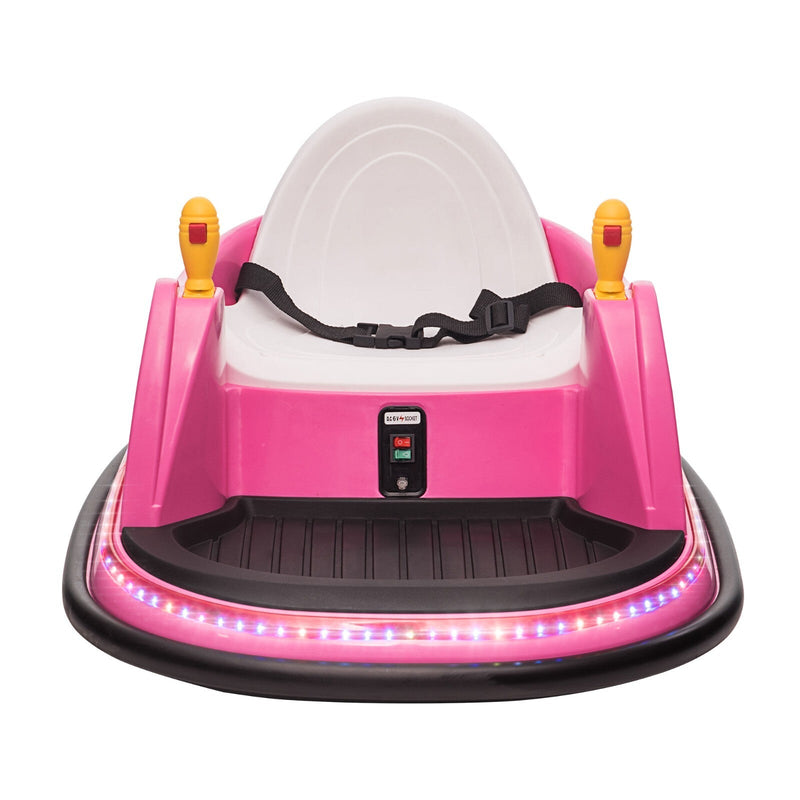 Load image into Gallery viewer, 6V Pink Toddler Ride-On Bumper Car with Remote Control and 360° Spin
