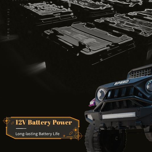 12V Kids Ride-on Truck with Parental Remote Control and LED Lights - Purple