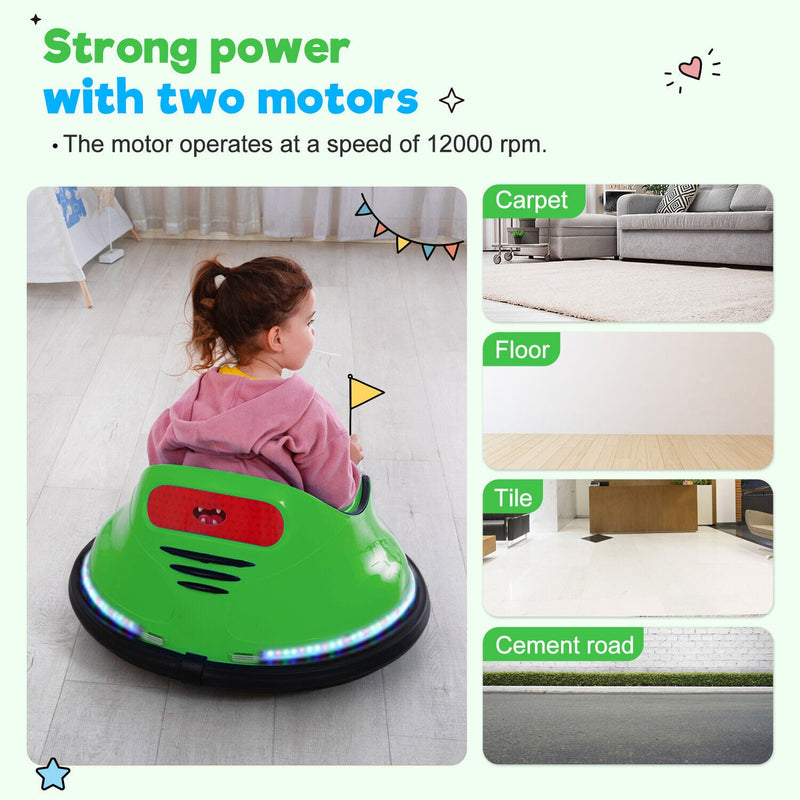 Load image into Gallery viewer, 12V Electric Bumper Car with Remote Control and Flashing Lights - Perfect for Riding Fun!
