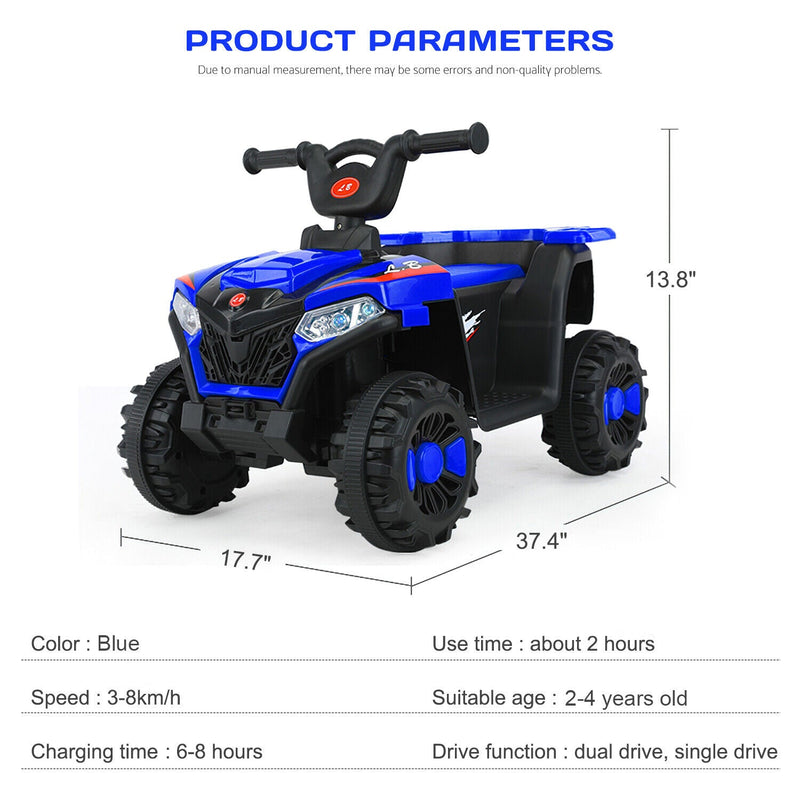 Load image into Gallery viewer, Electric ATV Ride-On Car with MP3 Player and LED Lights - 6V Battery Powered, 4-Wheeled Beach Cruiser
