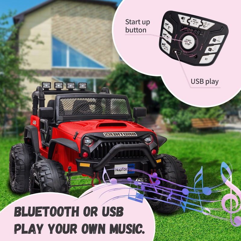 Load image into Gallery viewer, 12V Battery Powered Electric Ride On Car for Kids with 2 Seats - Red, 8.4
