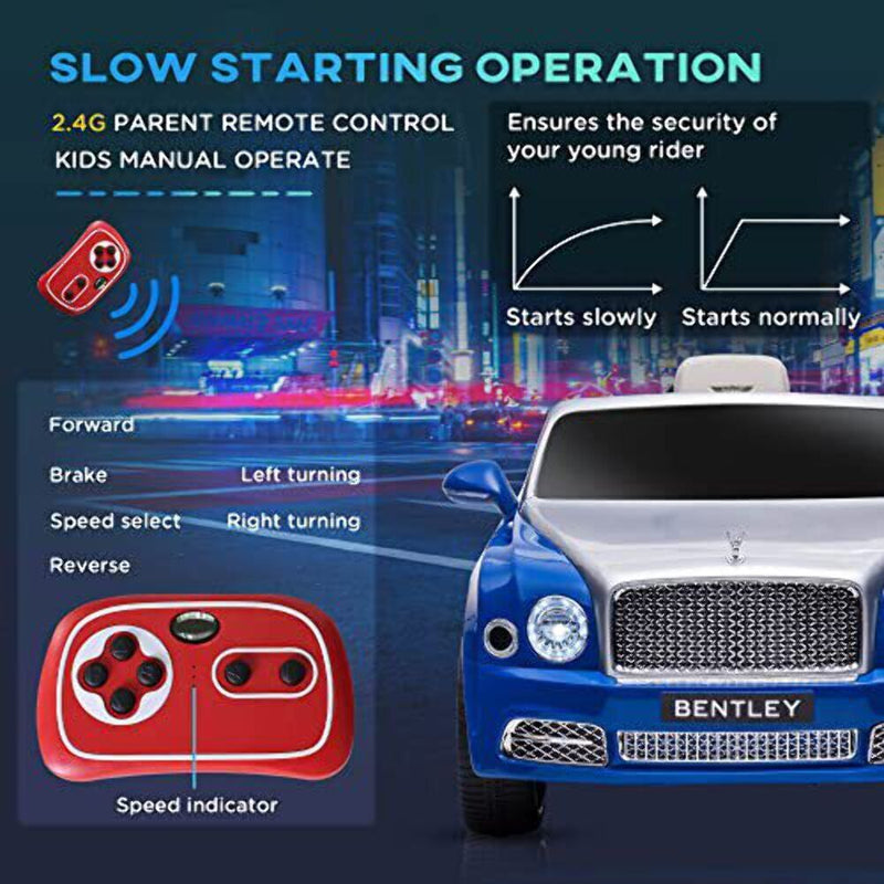 Load image into Gallery viewer, Bentley 12V Electric Ride-On Vehicle with Remote Control, Battery-Operated Car with Suspension
