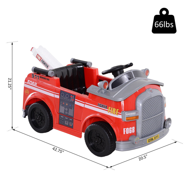 Load image into Gallery viewer, Interactive 6v Electric Fire Truck for Kids with Remote Control and Music
