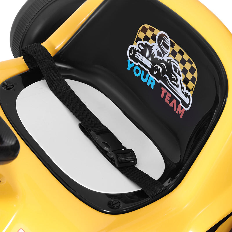 Load image into Gallery viewer, Yellow 12V Battery-Powered Kids Electric Ride-On Go-Kart with 3 Speeds, Music, and Remote Control
