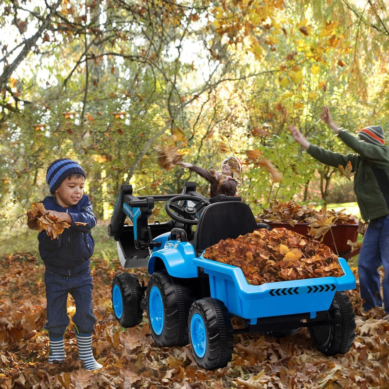 Load image into Gallery viewer, 12V Electric Ride-On Excavator with Detachable Trailer and Remote Control
