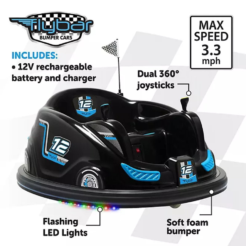 Load image into Gallery viewer, Flybar 12-Volt Battery Operated Electric Bumper Car (Various Shades)
