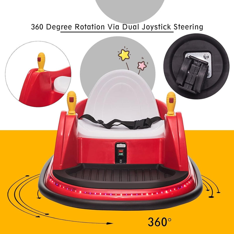 Load image into Gallery viewer, 6V Electric Kids Ride-On Bumper Car with 360° Spin and Remote Control - Red Toddler Toy
