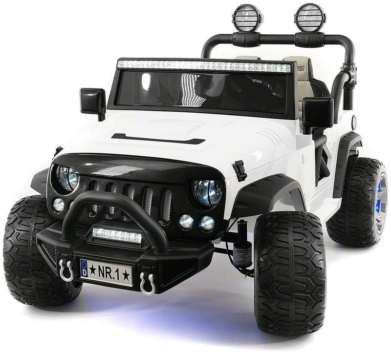 Load image into Gallery viewer, 12V 2 Seater Children&#39;s Ride-On Jeep Truck - 2 High-Performance Motors, Illumination, Rubber Wheels + Remote Control
