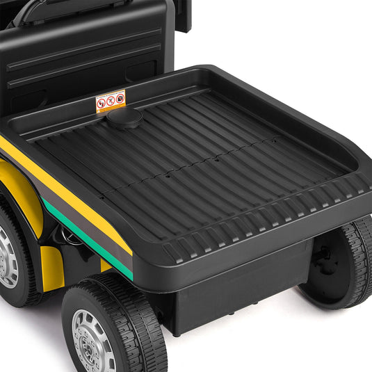 12V10AH Battery-Powered Ride On Truck with Swing Trailer and RC Control for Kids - MP3 Compatible, 6 Wheels