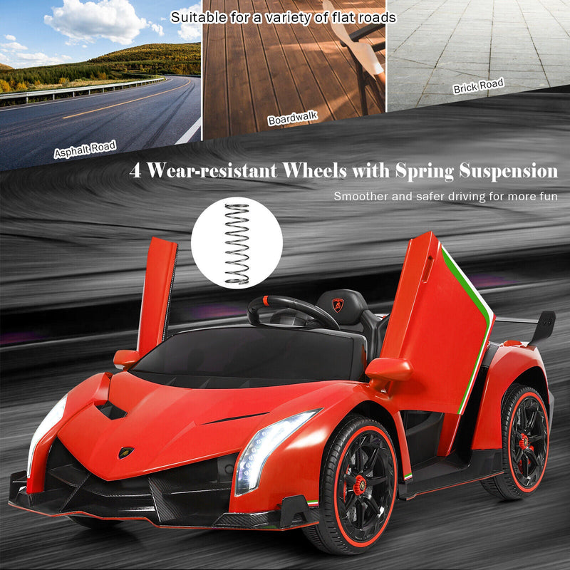 Load image into Gallery viewer, 2-Seater Licensed Lamborghini Kids Ride On Car with RC and Swing Function - Red (12V)
