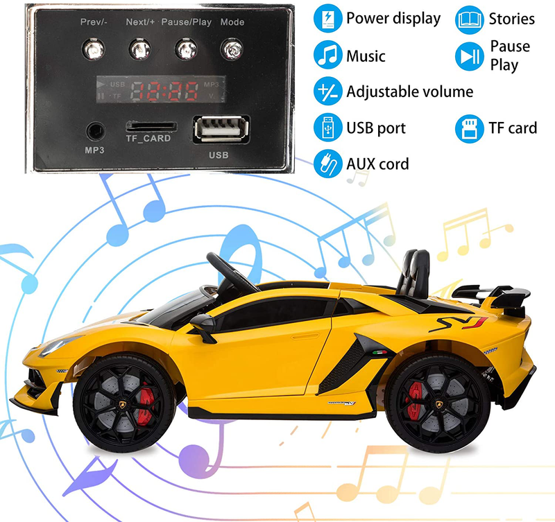 Load image into Gallery viewer, Uenjoy 12V Children&#39;s Electric Ride-On Car Lamborghini Aventador SVJ Powered Toy

