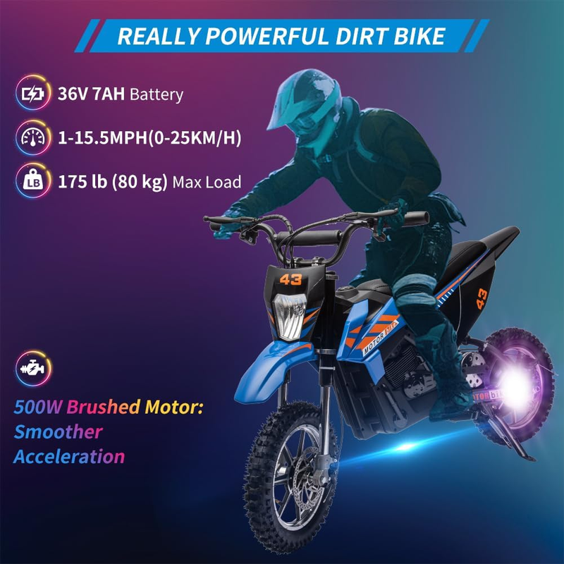 Load image into Gallery viewer, 36V Electric Off-Road Bike for Children, Ride-on Motorbike 500W Brushed Engine Adjustable Speed
