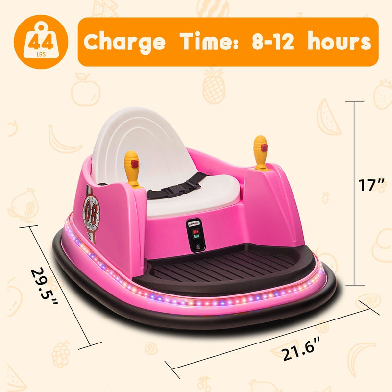 Load image into Gallery viewer, 6V Kids Ride-On Bumper Car with Remote Control, 360° Spin and Flashing Lights for Toddlers
