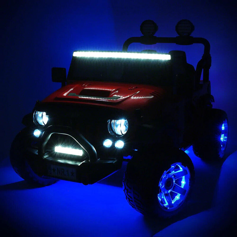 Load image into Gallery viewer, 12V CHILDREN&#39;S RIDE-ON JEEP TRUCK CAR, DUAL POWERFUL MOTORS, TWO SEAT CAPACITY, HIGH-GRIP TYRES, LED LIGHTS &amp; REMOTE CONTROL
