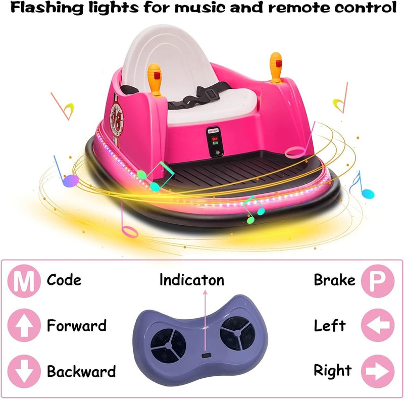 Load image into Gallery viewer, 12V Electric Kids Ride-On Bumper Car with Remote Control and 360° Spin for Toddlers
