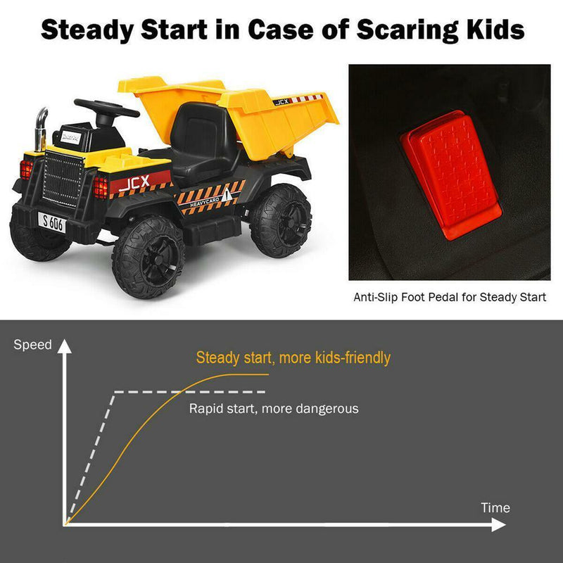 Load image into Gallery viewer, 12V Electric Ride On Dump Truck with Remote Control for Kids - Construction Tractor with Working Bucket
