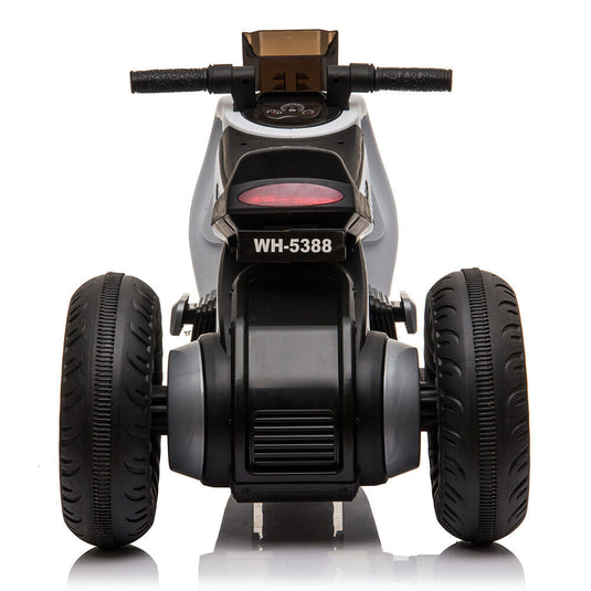 3-Wheel Double Drive Electric Motorcycle for Kids in White