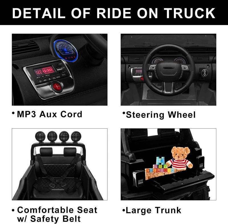 Load image into Gallery viewer, 12V Electric Ride-On Pickup Truck for Kids with 3 Speeds and Remote Control

