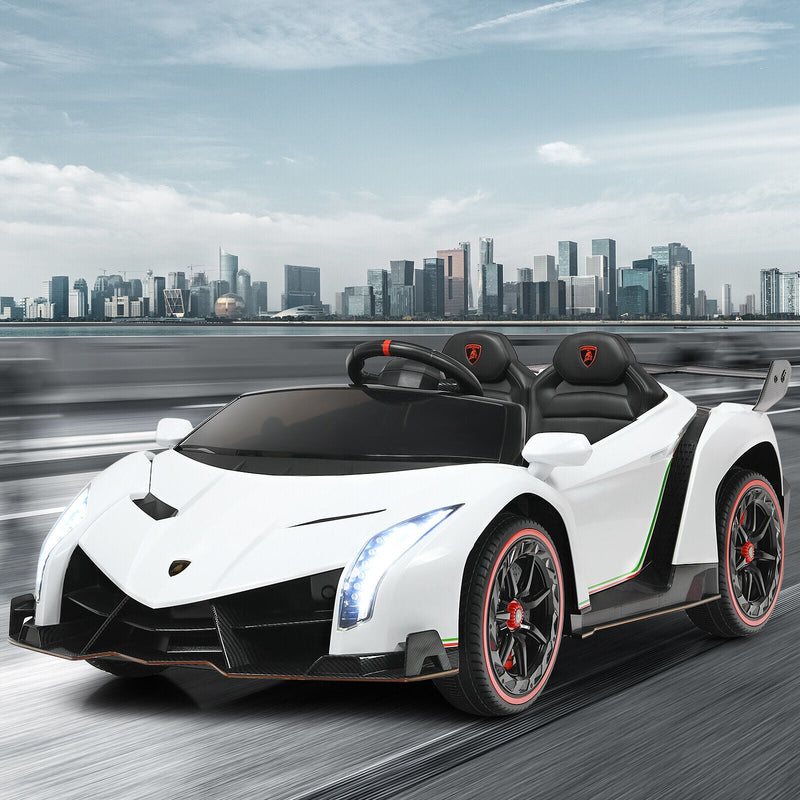 Load image into Gallery viewer, 2-Seater Licensed Lamborghini Kids Ride On Car with RC and Swing Function - White (12V)
