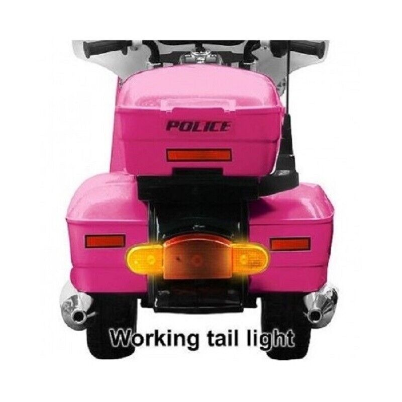 Load image into Gallery viewer, 12V Pink Electric Police Motorcycle Toy for Kids - Battery Powered Ride-On Bike
