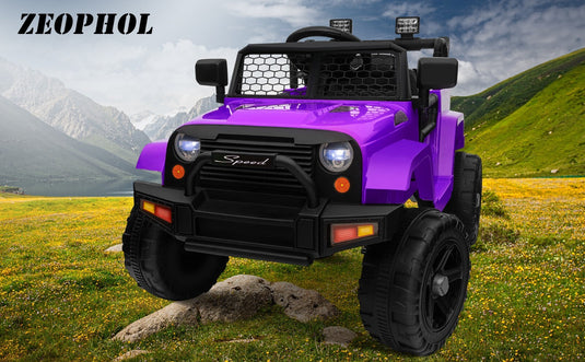12V Kids Ride-On Power Wheels Remote Control Truck Vehicle Purple