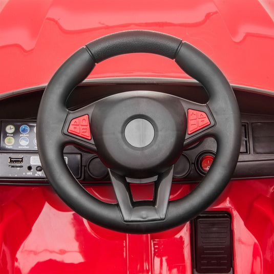 Electric Ride-On Car for Kids with Remote Control and LED Lights - Black