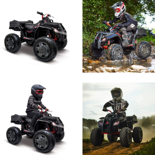 Load image into Gallery viewer, Black 4-Wheel Electric ATV Off-Road Vehicle for Kids - All-Terrain Ride-On Toy
