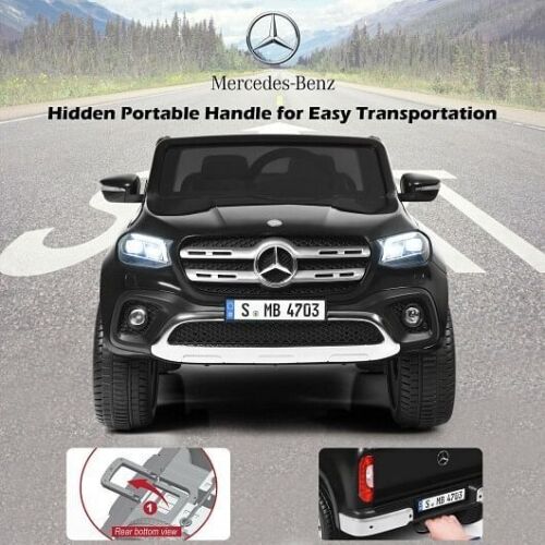 Load image into Gallery viewer, 12V 2-Seater Children&#39;s Ride-On Car - Officially Licensed Mercedes Benz X Class Remote Control Vehicle with Storage Compartment - Black
