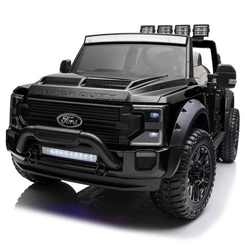 Load image into Gallery viewer, 24V FORD F450 SPECIAL EDITION CHILDREN&#39;S ELECTRIC VEHICLE TRUCK DOUBLE SEATER HEADLIGHTS WITH REMOTE CONTROL - BLACK
