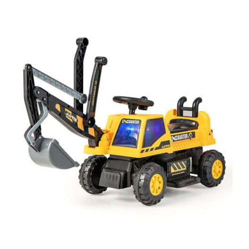 Load image into Gallery viewer, Certified Kids&#39; Electric Bulldozer with Front Digger Shovel - Yellow
