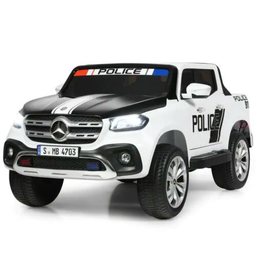 Load image into Gallery viewer, Police Car Ride-On Toy for Kids - 2 Seater Licensed Mercedes Benz X Class RC Trunk
