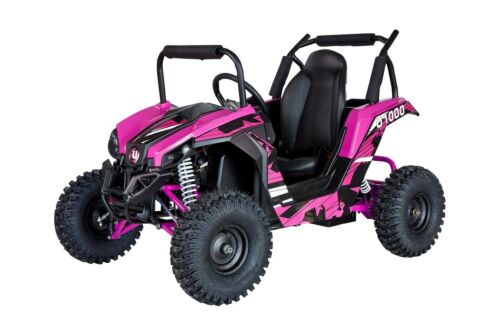 Pink 48V 1000W UTV Children's Electric Three Speed Single Seat Brushless Roll Cage