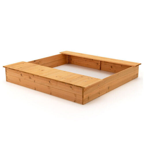 Multi-Functional Wooden Sandbox with Bench Seats and Storage Boxes for Kids