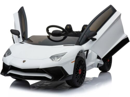 Load image into Gallery viewer, 12v White Lamborghini Electric Ride-On Car for Kids with Remote Control
