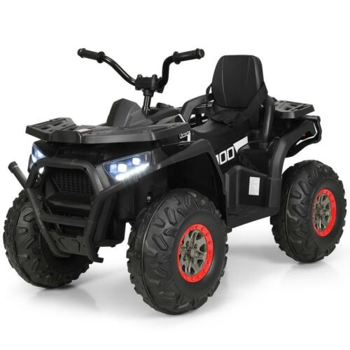 Load image into Gallery viewer, Kids Ride-On Toy Vehicle Quad ATV 14&quot; - Black, MP3 Player, LED Lights - Suitable for 3+ Years
