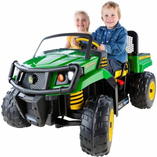 Load image into Gallery viewer, Electric John Deere 12V Ride-On Tractor with Adjustable Seat for Kids

