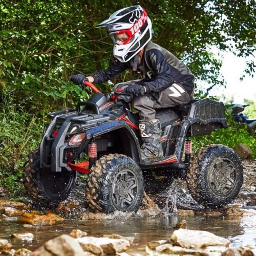 Load image into Gallery viewer, Black 4-Wheel Electric ATV Off-Road Vehicle for Kids - All-Terrain Ride-On Toy
