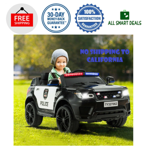 Load image into Gallery viewer, 12V Electric Police Car for Kids with Rechargeable Battery, Music and Bluetooth Sounds
