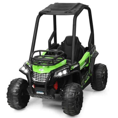 Off Road UTV Truck RC Electric Car for Kids - Ride On Toy with MP3 Player and Light Green Color - 12V